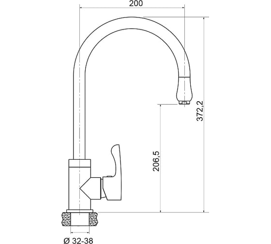 Смеситель для кухни ARGO TETA, d-35 34146