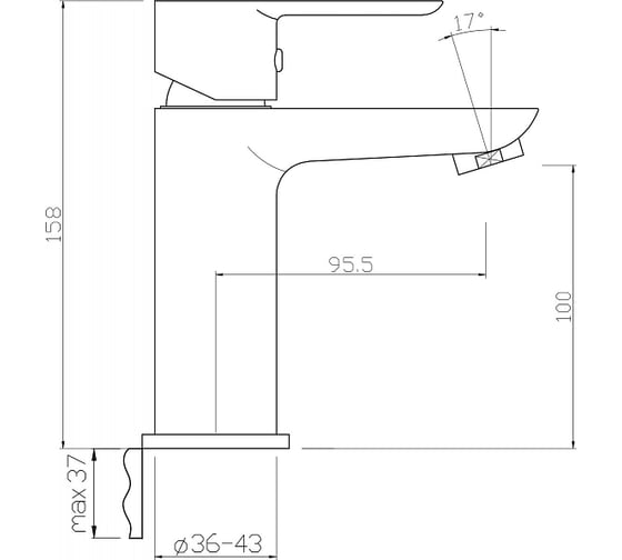 Смеситель для умывальника ARGO OLIMP, d-35 35807