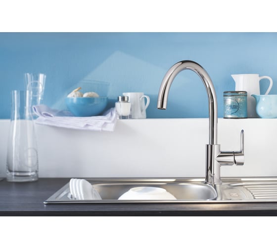 Смеситель для мойки GROHE BauLoop поворотный трубкообразный излив 31368000
