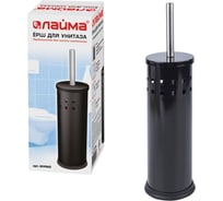 Ерш для унитаза с подставкой ЛАЙМА металл, черный, глянцевый, 604960
