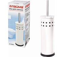 Ерш для унитаза с подставкой ЛАЙМА металл, белый, глянцевый, 604962