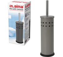 Ерш для унитаза с подставкой ЛАЙМА металл, серый, матовый, 604961