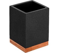 Стакан для зубных щеток PERFECTO LINEA WOOD BLISS, черный, 35-720102 ЦЕ-0595517166