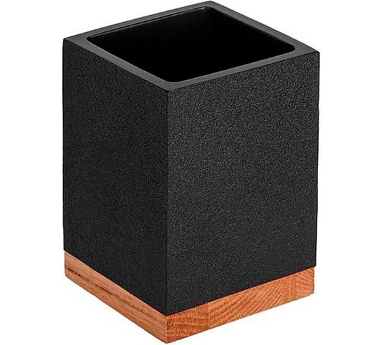 Стакан для зубных щеток PERFECTO LINEA WOOD BLISS черный 35-720102