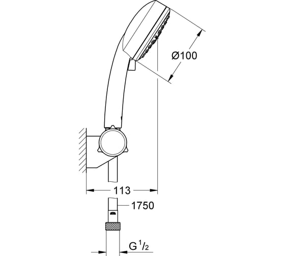 Душевой набор с регулируемым держателем GROHE NTempCosmo 100 III 27584002