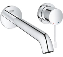 Смеситель для раковины GROHE Essence New на 2 отверстия, вынос 201 мм, настенный монтаж 19967001