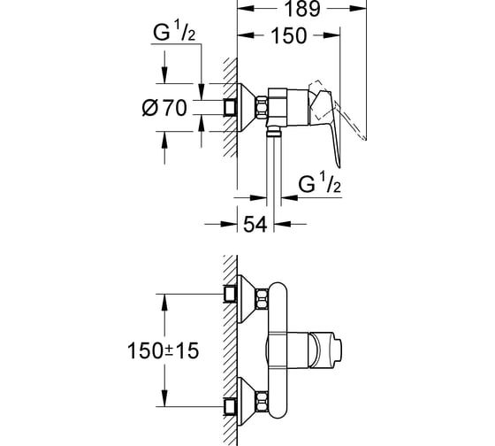 Смеситель для душа GROHE BauEdge 23333000
