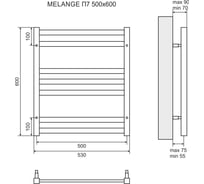 Водяной полотенцесушитель Lemark Melange 500x600 LM49607
