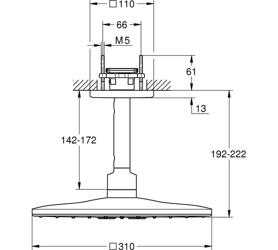 Набор GROHE Rainshower 310 SmartActive Cube 26481000