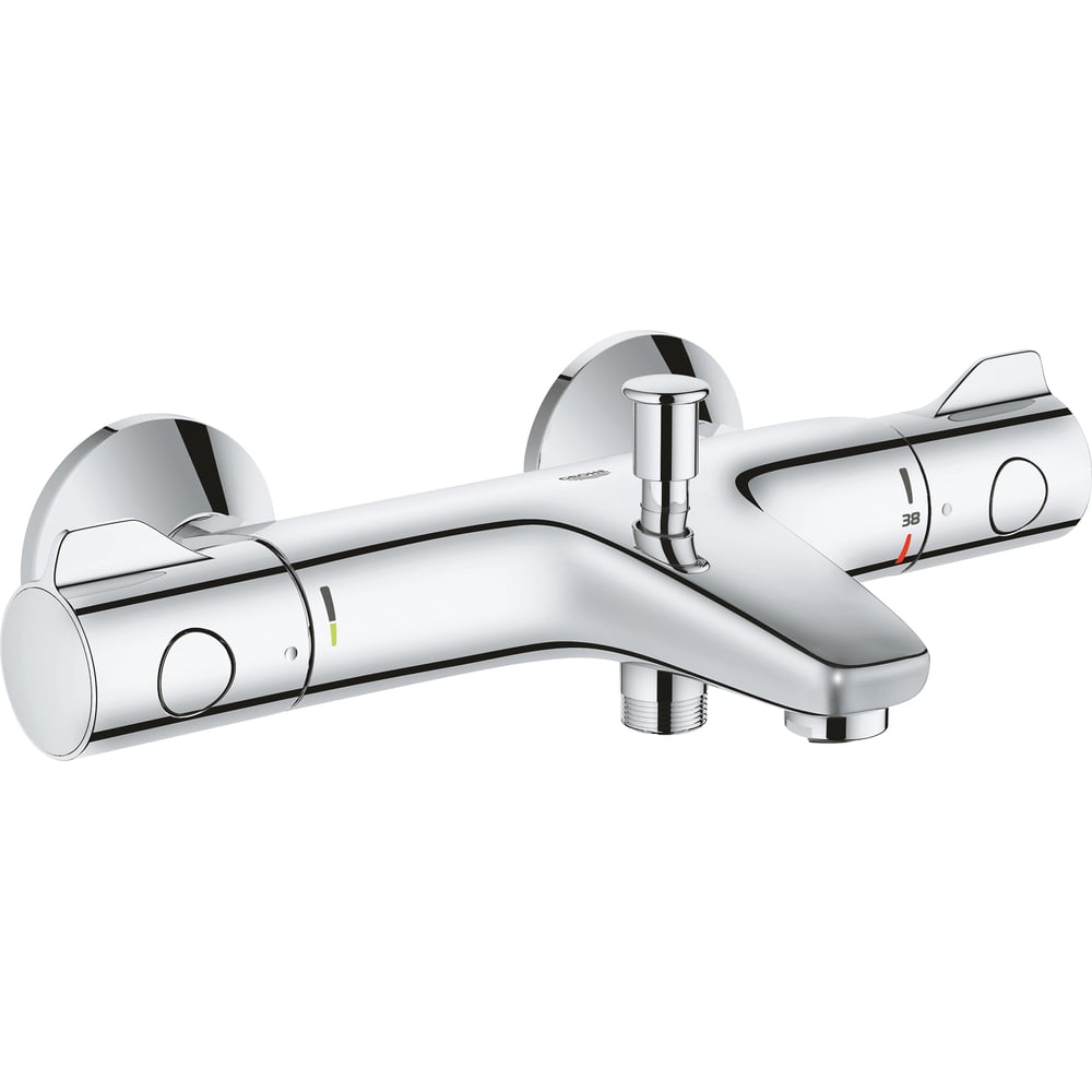 Смеситель для ванны с подключением душа grohe grohtherm 800 34576000 двухрычажный с термостатом