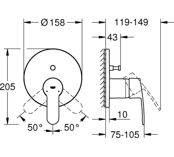 Однорычажный смеситель для ванны GROHE Eurostyle Cosmopolitan 24052002