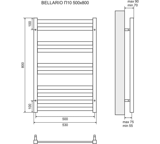 Электрический полотенцесушитель Lemark Bellario 500x800 LM68810E
