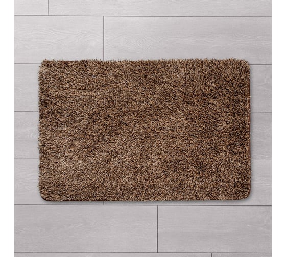 Коврик для ванной комнаты IDDIS 60х90 см микрофибра ID brown grass P01M690i12