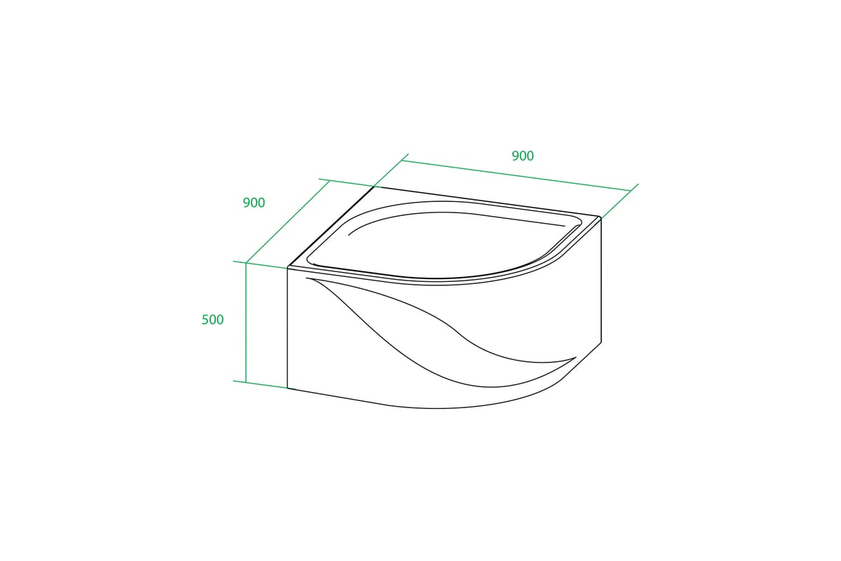 Полукруглый душевой поддон IDDIS 90х90 500мм GP29W - выгодная цена .