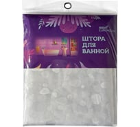 Штора для ванной EUROHOUSE EVA 180x200 см Морской берег, 12 колец 15571