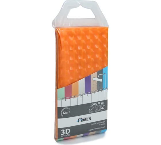 Шторка для ванной оранжевая FIXSEN FX-3003G