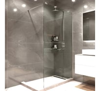 Душевая перегородка Bauedge BAU Stil 200x90 см прозрачное стекло, хромированный профиль MV0002