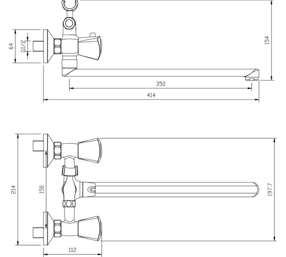 Смеситель для ванны Wesnaart teplo хром TEP04-320