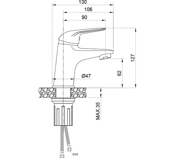 Смеситель для раковины Wesnaart luch хром LUC15-210