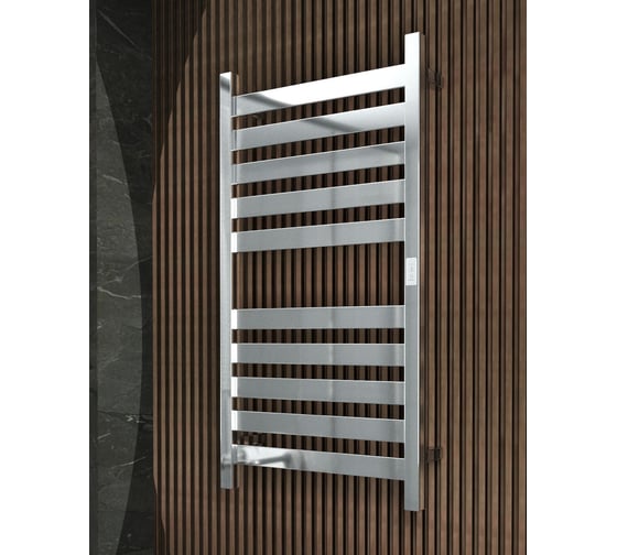 Дизайнерский электрический профильный полотенцесушитель Bauedge BAU Elite 50x100, 10 планок, универсальный, нерж. сталь полированная DB-0048