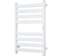 Дизайнерский электрический профильный полотенцесушитель Bauedge BAU Elite 50x80, 8 планок, универсальный, белый полуматовый DB-0050