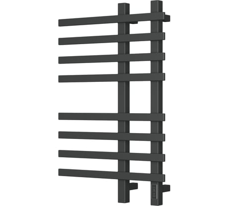 Дизайнерский электрический профильный полотенцесушитель Bauedge BAU Wind 50x80, 8 планок, черный матовый RAL 9005 DB-0058