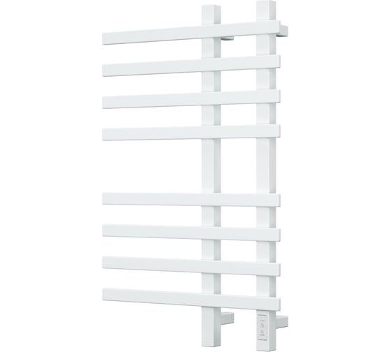 Дизайнерский электрический профильный полотенцесушитель Bauedge BAU Wind 50x80, 8 планок, белый полуматовый DB-0056