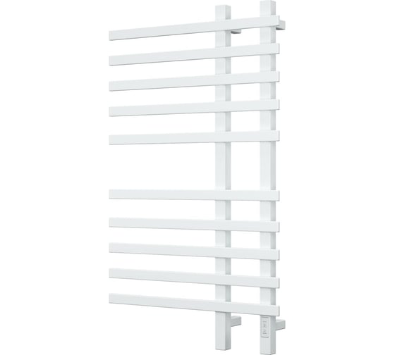 Дизайнерский электрический профильный полотенцесушитель Bauedge BAU Wind 60x100, 10 планок, белый полуматовый DB-0053