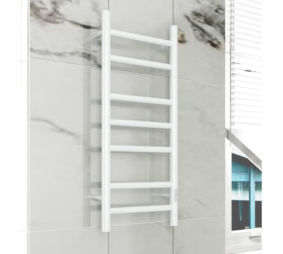 Электрический полотенцесушитель Bauedge BAU Stil 30x80, 7 планок, универсальный, белый полуматовый DB-0039