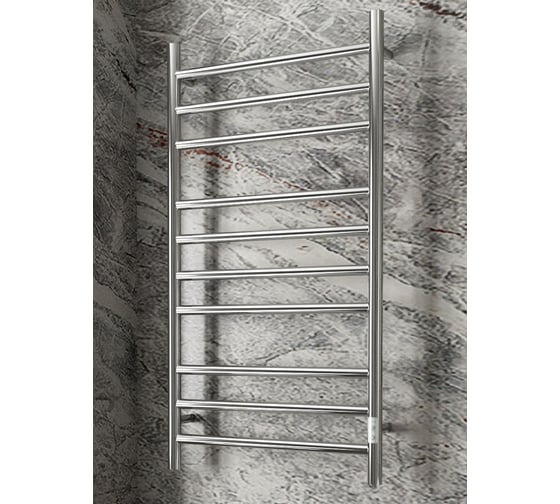 Электрический полотенцесушитель Bauedge BAU Stil 50x100, 10 планок, универсальный, нерж. сталь полированная DB-0028