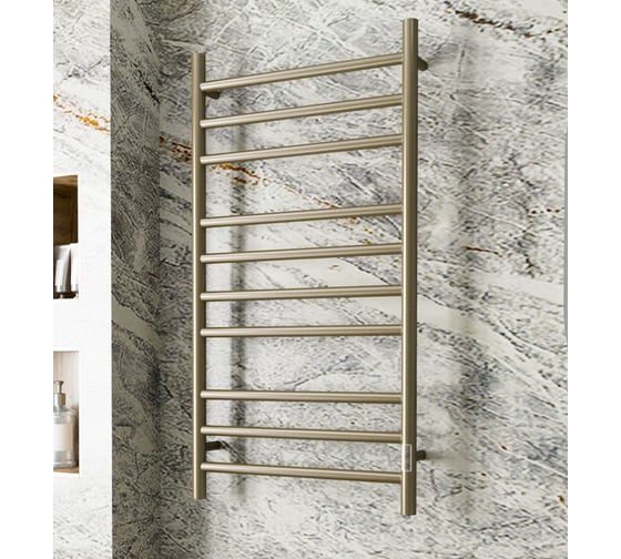 Электрический полотенцесушитель Bauedge BAU Stil 50x100, 10 планок, универсальный, антикварная бронза DB-0029