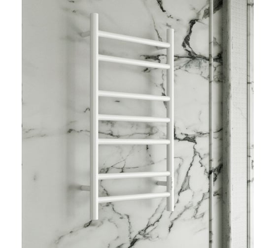 Электрический полотенцесушитель Bauedge BAU Stil 40x80, 7 планок, универсальный, белый полуматовый DB-0035