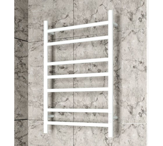 Электрический полотенцесушитель Bauedge BAU Stil 50x80, 7 планок, универсальный, белый полуматовый DB-0031
