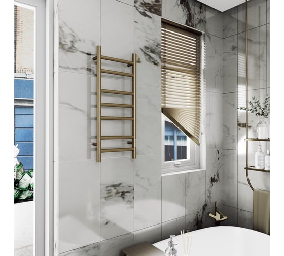 Электрический полотенцесушитель Bauedge BAU Stil 30x80, 7 планок, универсальный, антикварная бронза DB-0041