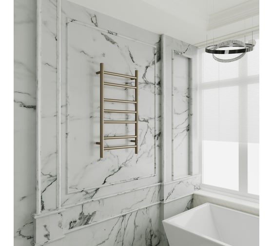 Электрический полотенцесушитель Bauedge BAU Stil 40x80, 7 планок, универсальный, антикварная бронза DB-0037