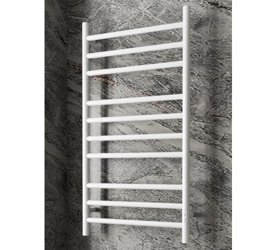 Электрический полотенцесушитель Bauedge BAU Stil 50x100, 10 планок, универсальный, белый полуматовый DB-0027