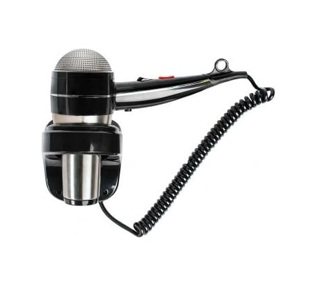 Фен Nofer HOTELline настенный с антивандальной защитой 1800 W черный/матовый, 02058.S