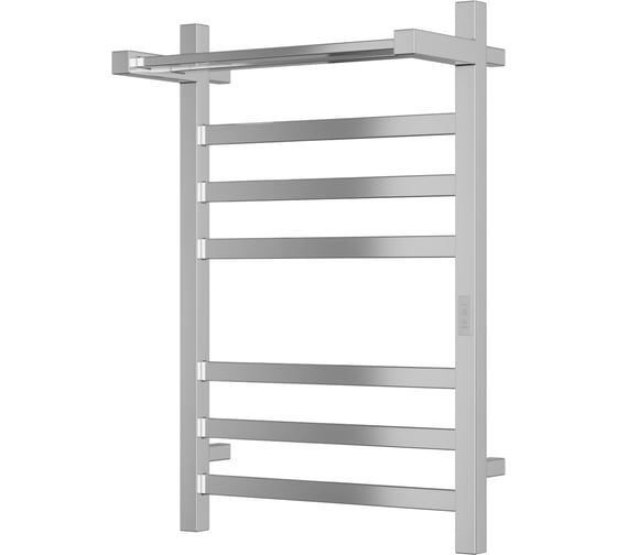 Электрический профильный полотенцесушитель с полкой Bauedge BAU Hotel Shelf 50x80, 6 планок, универсальный, нерж. сталь полированная DB-0005 1