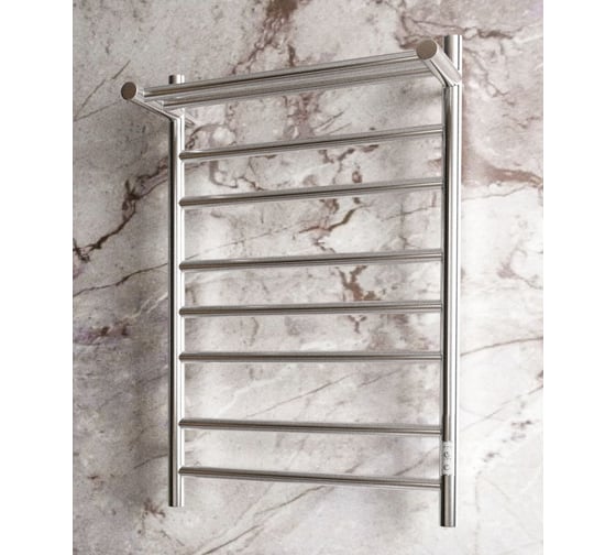 Электрический полотенцесушитель с полкой Bauedge BAU Stil Shelf 50x80, 7 планок, универсальный, нерж. сталь полированная DB-0024