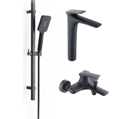 Душевой комплект 3x1 черный матовый BOND B03-5788