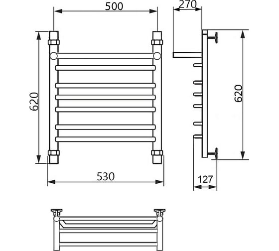 Полотенцесушитель Ника TRAPEZIUM ЛТ Г2 60/50