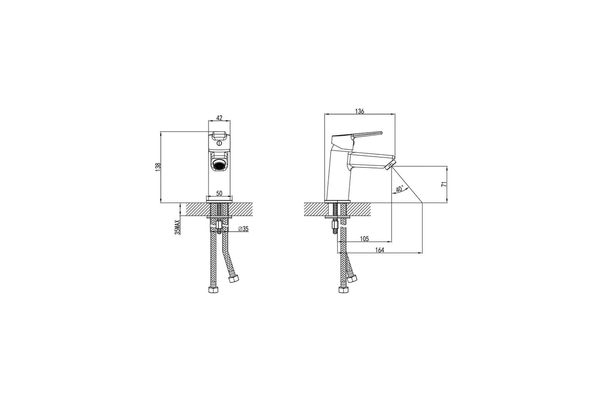 Смеситель для умывальника Milardo Stripe STRSB00M01 - выгодная цена ...
