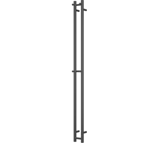Дизайнерский электрический полотенцесушитель Bauedge BAU Stella 10x160, 2 коллектора, 2 крючка, черный матовый RAL 9005 DB-0066