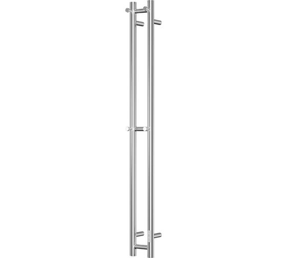 Дизайнерский электрический полотенцесушитель Bauedge BAU Stella 10x120, 2 коллектора, 2 крючка, нерж. сталь полированная DB-0068 1