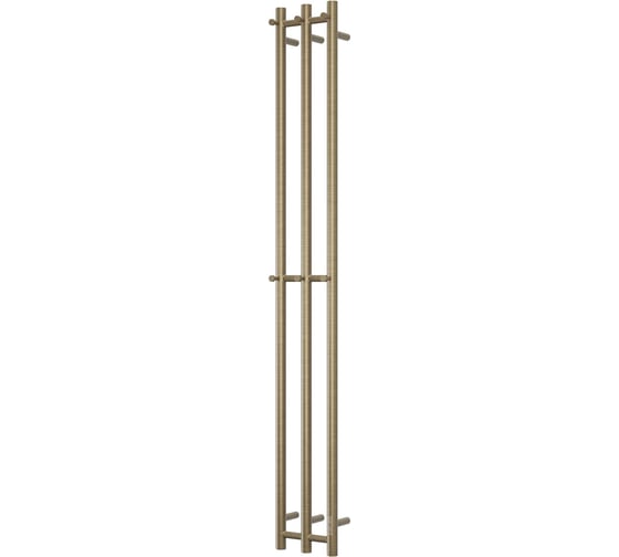 Дизайнерский электрический полотенцесушитель Bauedge BAU Stella 25x160, 3 коллектора, 2 крючка, антикварная бронза DB-0061 1