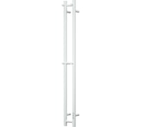 Дизайнерский электрический полотенцесушитель Bauedge BAU Stella 10x120, 2 коллектора, 2 крючка, белый полуматовый DB-0067