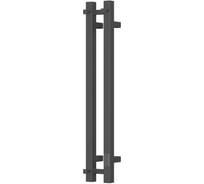 Дизайнерский электрический полотенцесушитель Bauedge BAU Stella Square профильный, 10x80, 2 коллектора, 1 крючок, черный матовый RAL 9005 DB-0086