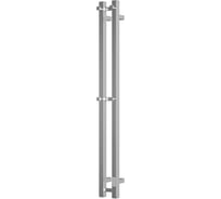 Дизайнерский электрический полотенцесушитель Bauedge BAU Stella Square профильный, 10x120, 2 коллектора, 2 крючка, нерж. сталь полированная DB-0082