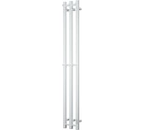 Дизайнерский электрический полотенцесушитель Bauedge BAU Stella Square профильный, 25x160, 3 коллектора, 2 крючка, белый полуматовый DB-0075