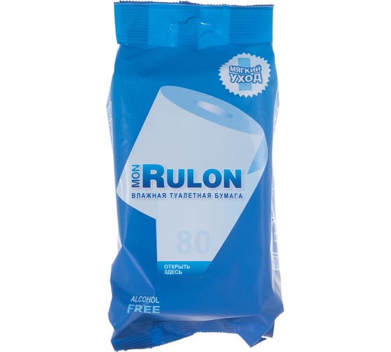 Влажная гипоаллергенная антибактериальная туалетная бумага АВАНГАРД MON RULON 18х18 см, 80 шт. MR-48124